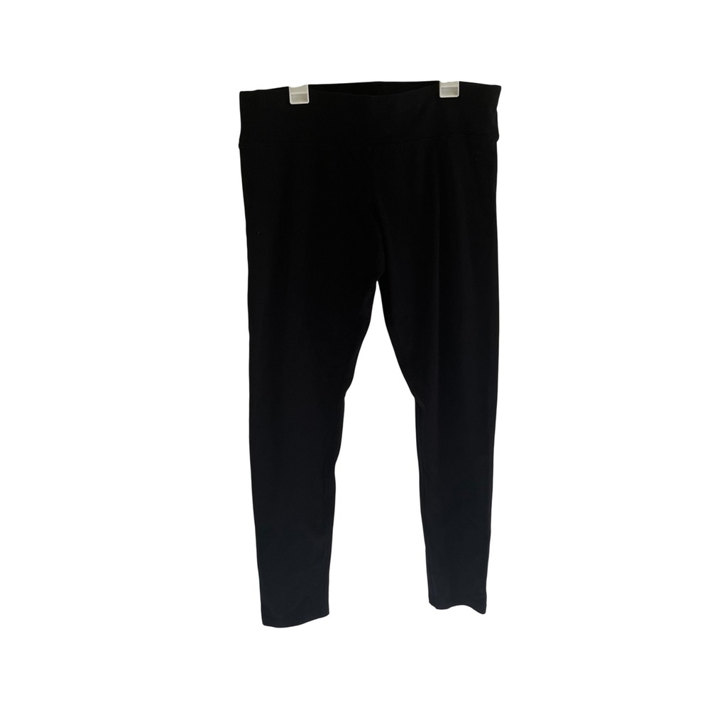 New York & Company Black Cotton Blend Stretch Leggings Women Size L - 100